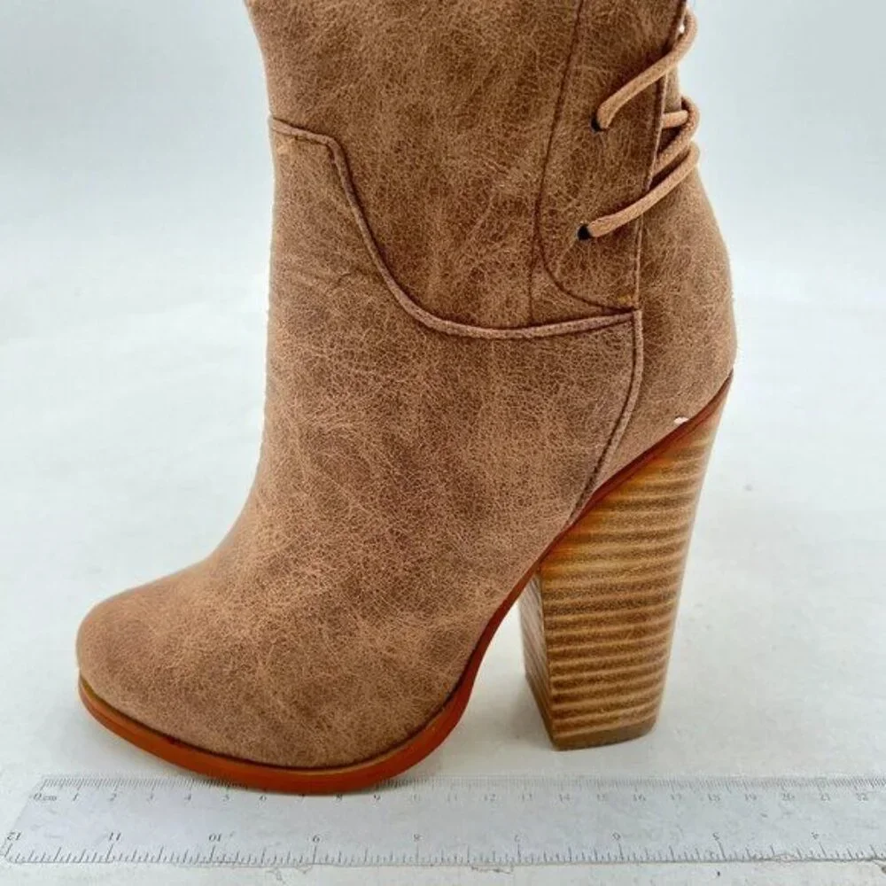 Brown Womens Paras Tru Comfort Foam Stacked Heel Over The Knee Boots